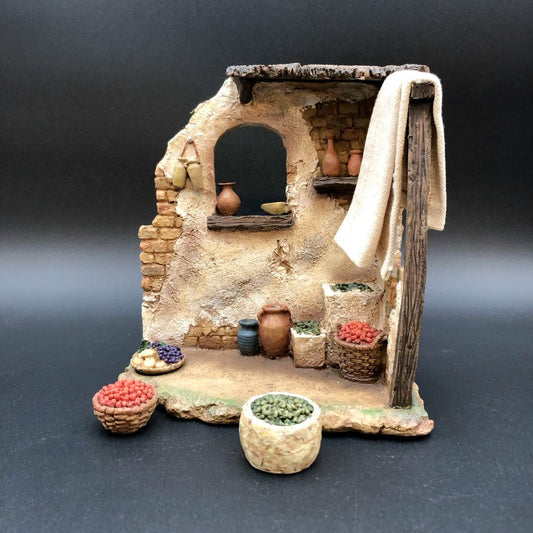 "Olive And Fig Shop" 5" Fontanini Roman Inc. Italy Nativity Village Figurine