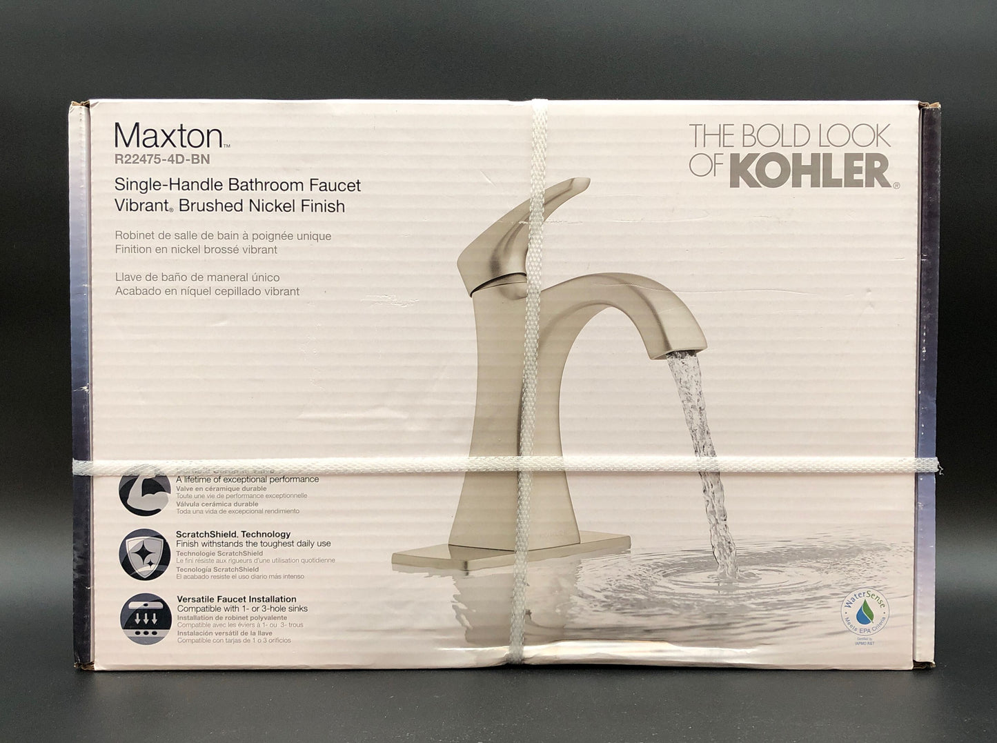 New Kohler Maxton R22475-4D-BN Single-Handle Brushed Nickel Bathroom Faucet (02)