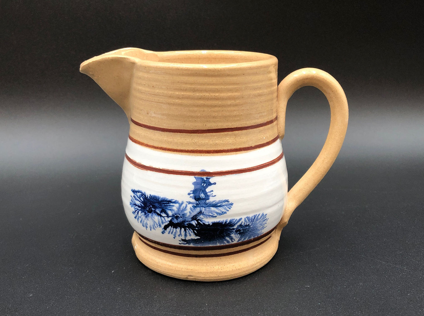 Vintage East Knoll Pottery - Mocha Yellow Ware - Small Pitcher