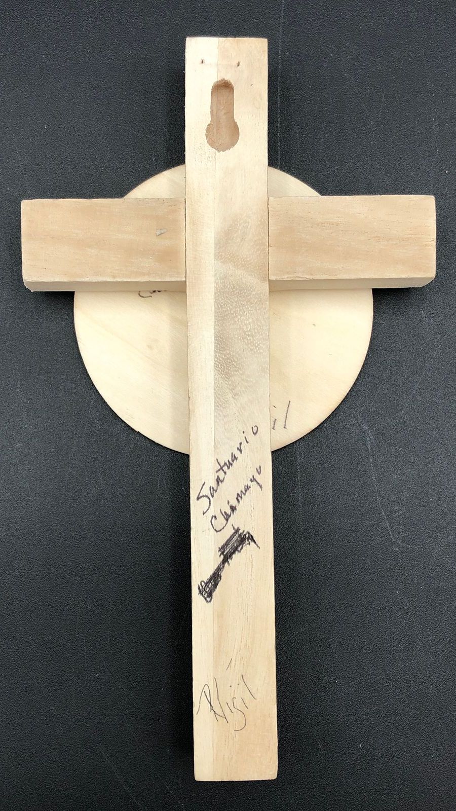 Handmade And Painted Santuario De Chimayo Wooden Cross - Signed P. Vigil